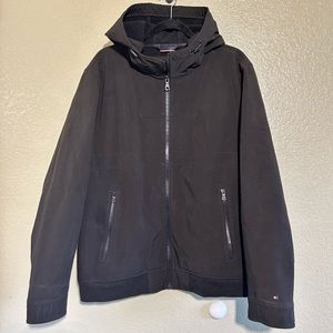 Used Tommy Hilfiger Black Rain Jacket size XL